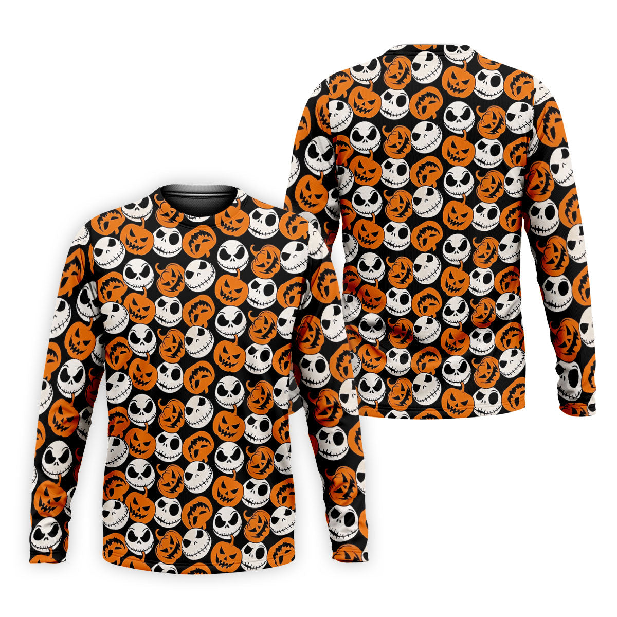Halloween Skull Pumpkin Pattern Golf Polo Shirt, Men's Golf Shirt, Hawaiian Golf Shirt