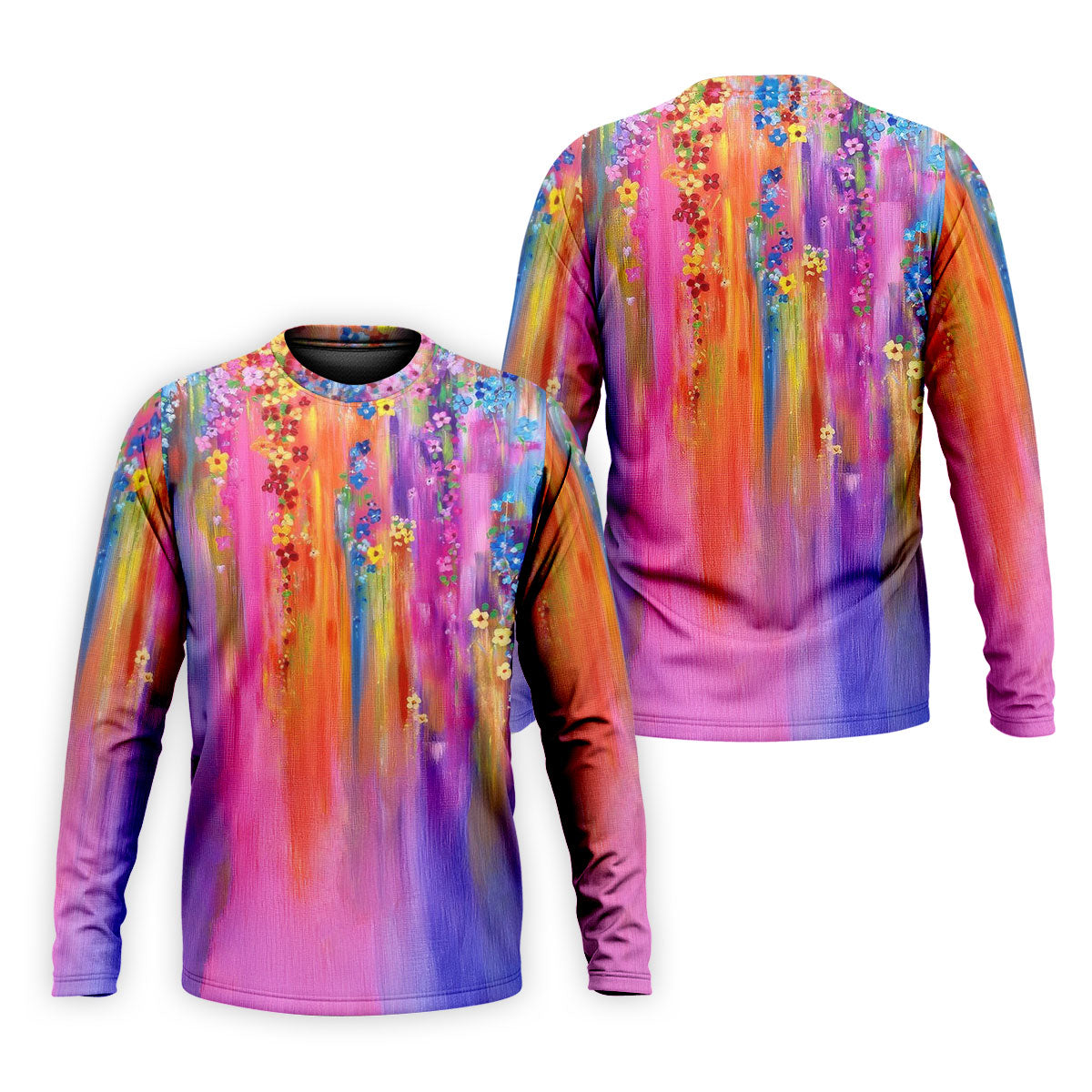 Colorful Abstract Floral Painting Golf Polo, Golf Tops For Men, Golfing Apparel