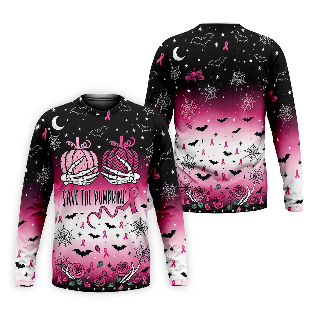 Save The Pumpkins Halloween Breast Cancer Polo Shirt, Mens Golf Polo, Mens Golf Shirts