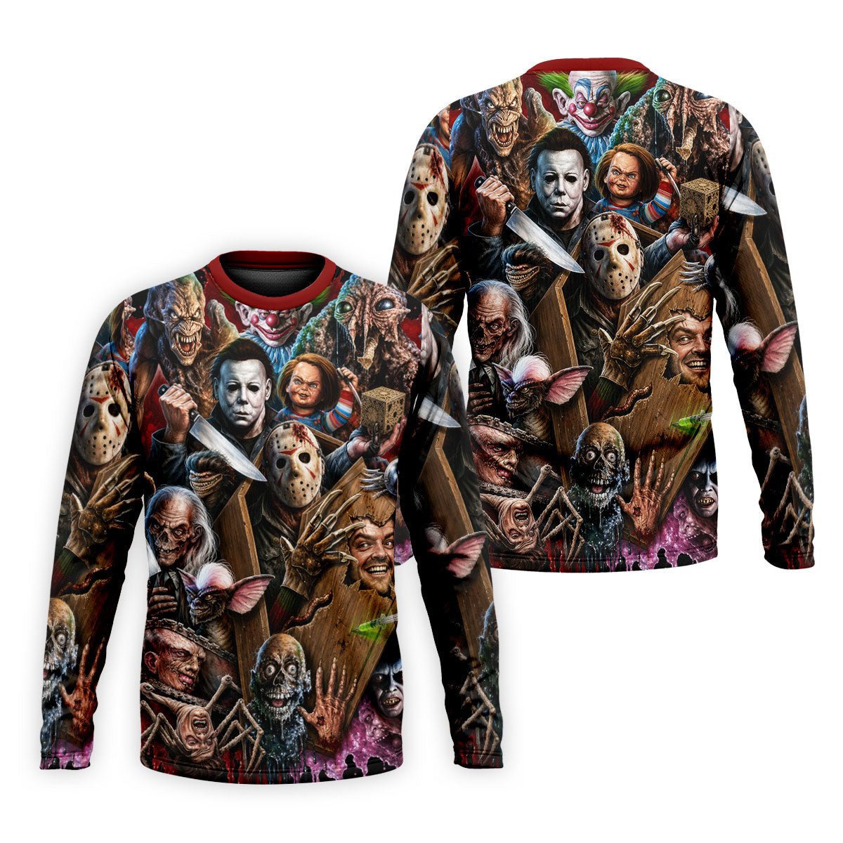 Classic Horror Character Halloween Golf Shirt, Mens Golf Apparel, Hawaiian Golf Shirt