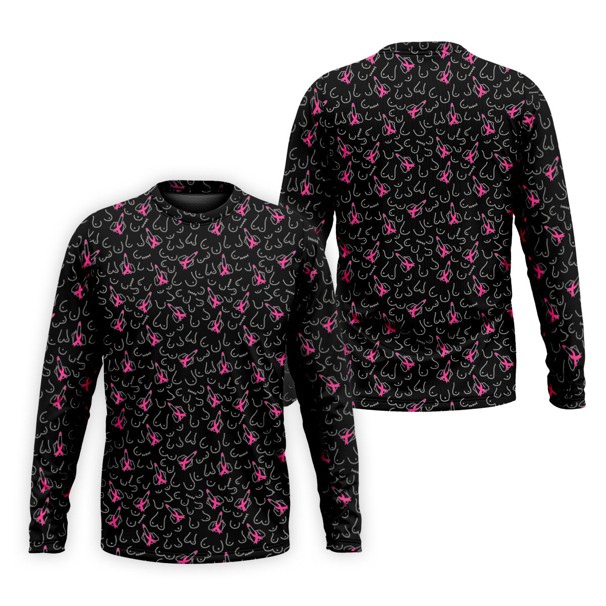 Breast Cancer Ribbon Middle Finger Polo Shirt, Mens Polo Shirts, Men's Golf Shirt