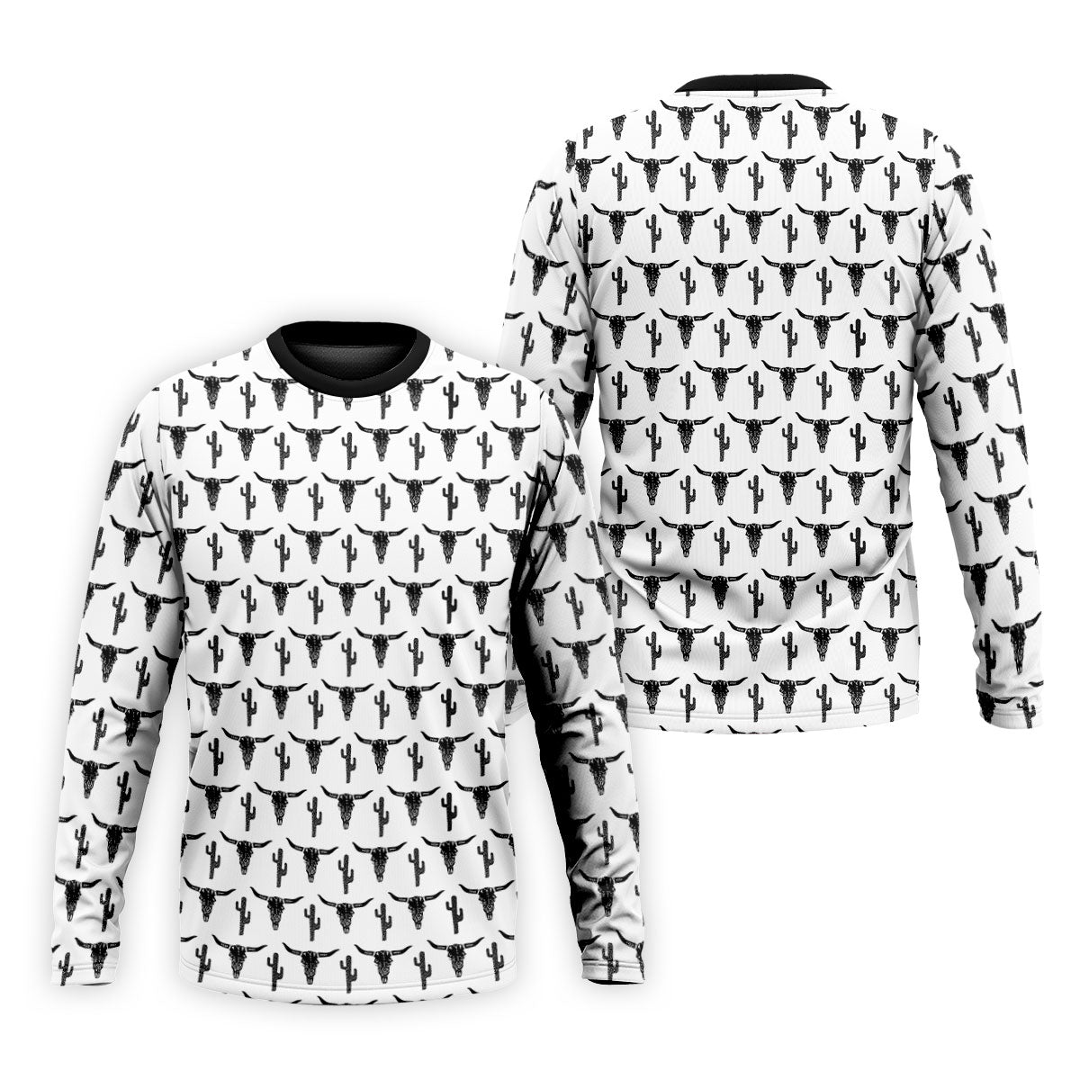 Longhorn Cow Skull Western Theme White Golf Tops For Men, Polo ShirtFor Men, Golf Shirts For Men