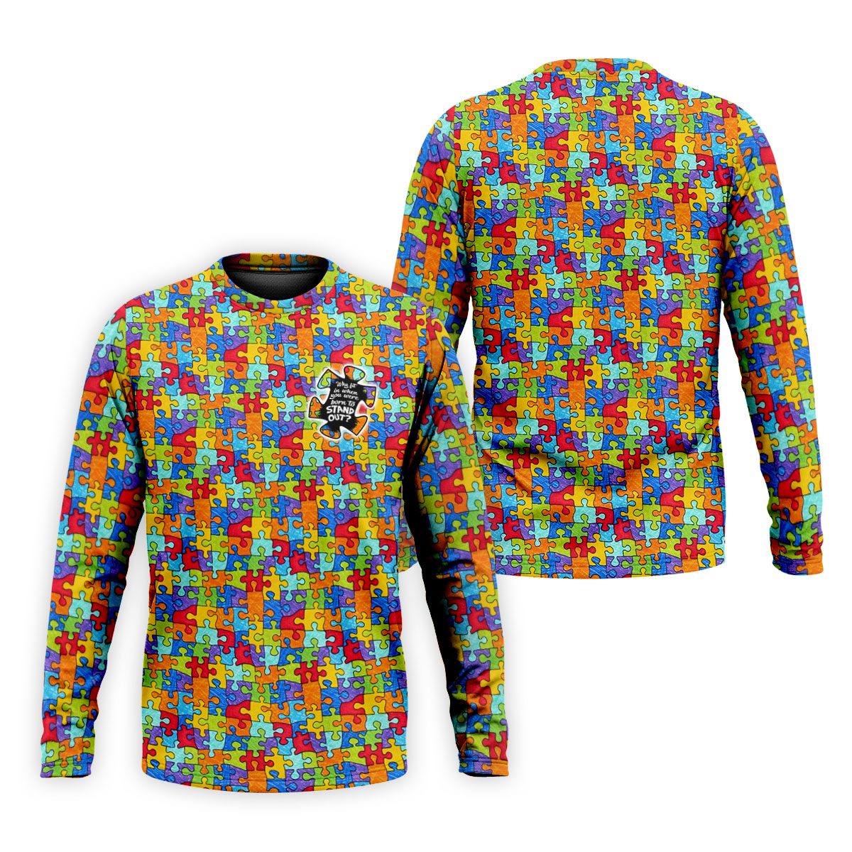 Why Fit In When You Were Born To Stand Out Autism Puzzle Golf Tops For Men, Golf Shirts For Men