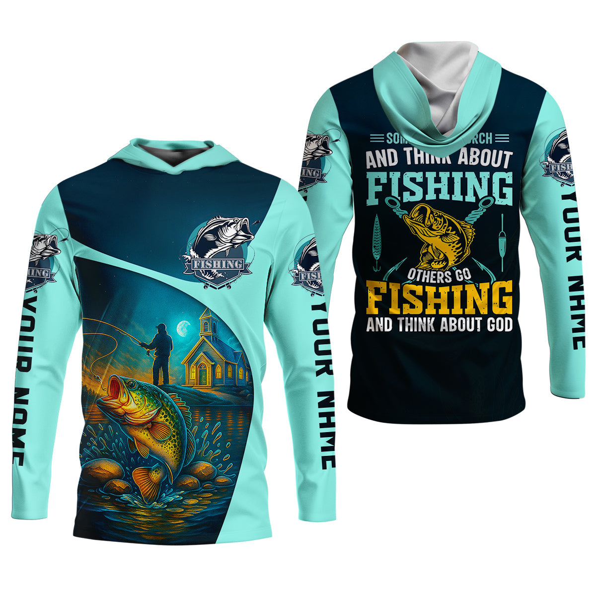Some Go To Church And Think About Fishing Christian Fishing Shirt For Women, Women SPF Shirt, Female Fishing Shirts