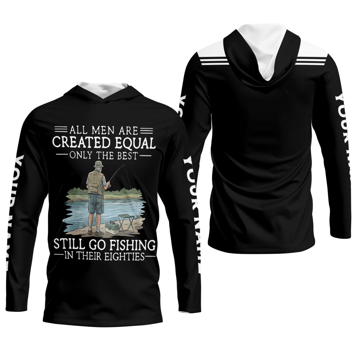 Funny 80th Birthday Fishing Shirt for Men, Custom Old Man Fisherman, Fishing UPF Shirts