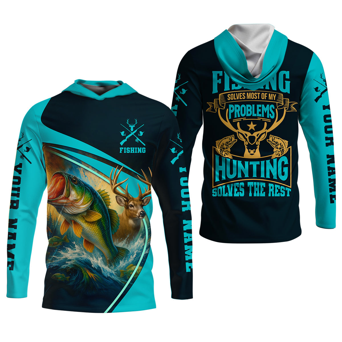 Fishing Solves Most Of My Problems Fishing UPF Shirts, Fishing Shirt For Women, Fishing And Hunting SPF Shirt