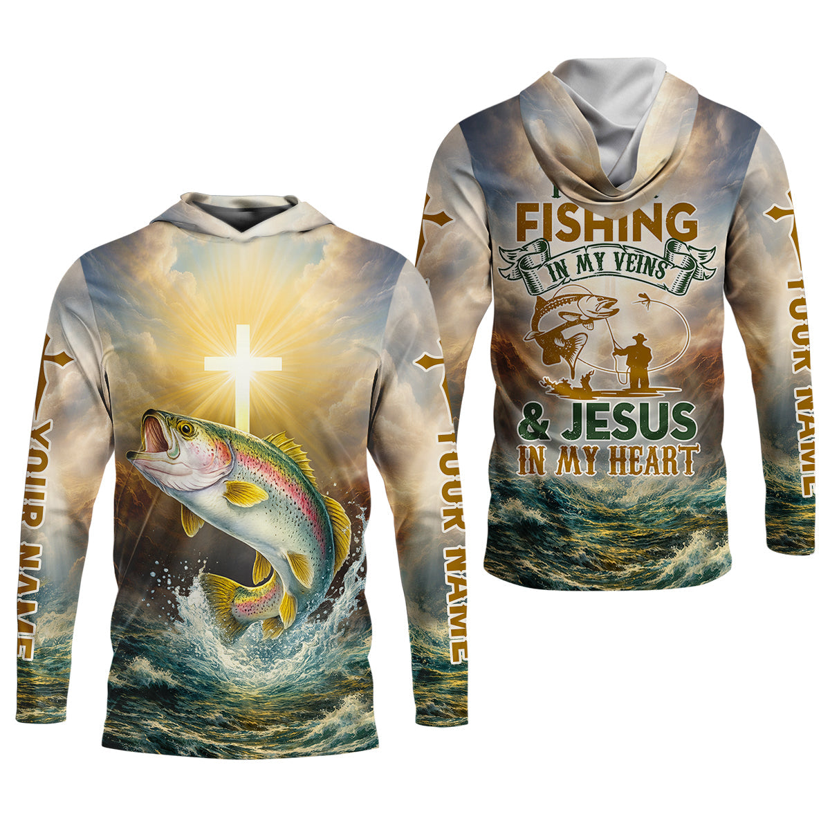 Fishing in My Veins, Faith in My Heart – Christian Fishing Shirt, Fishing UPF Shirts