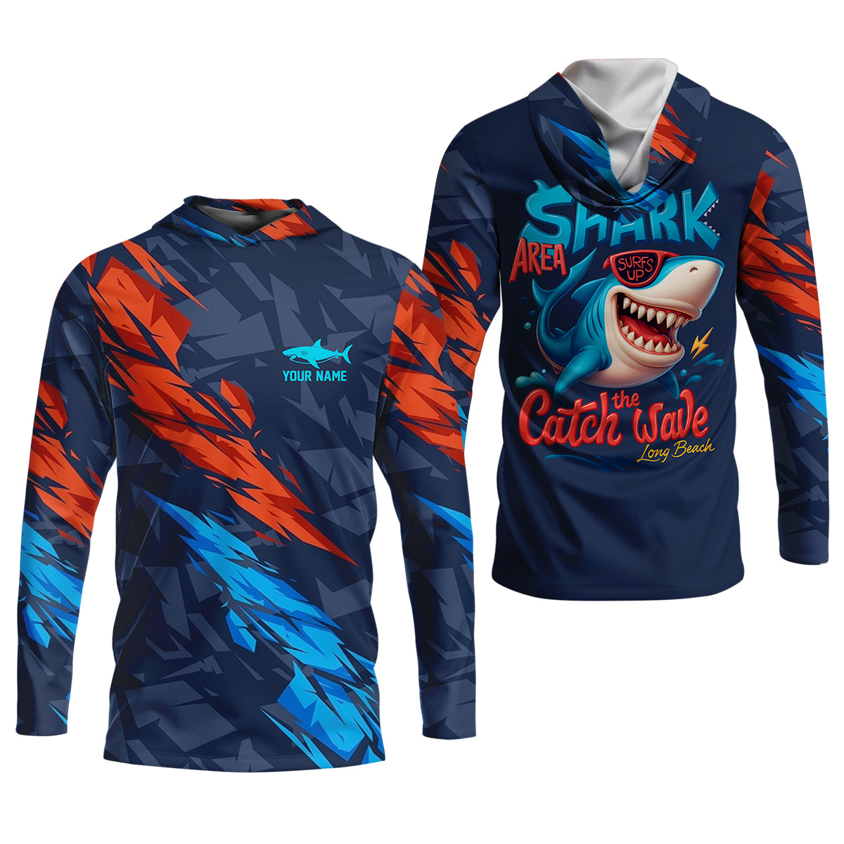 Shark Fishing SPF Shirt, Shark Area Surf's Up The Catch Wave Funny Fishing Shirt, Female Fishing Shirts