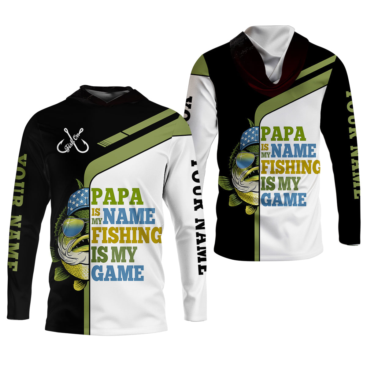 Papa Is My Name Fishing Is My Game Funny Fishing Shirt For Dad, Fishing UPF Shirts, Fishing Shirts For Men