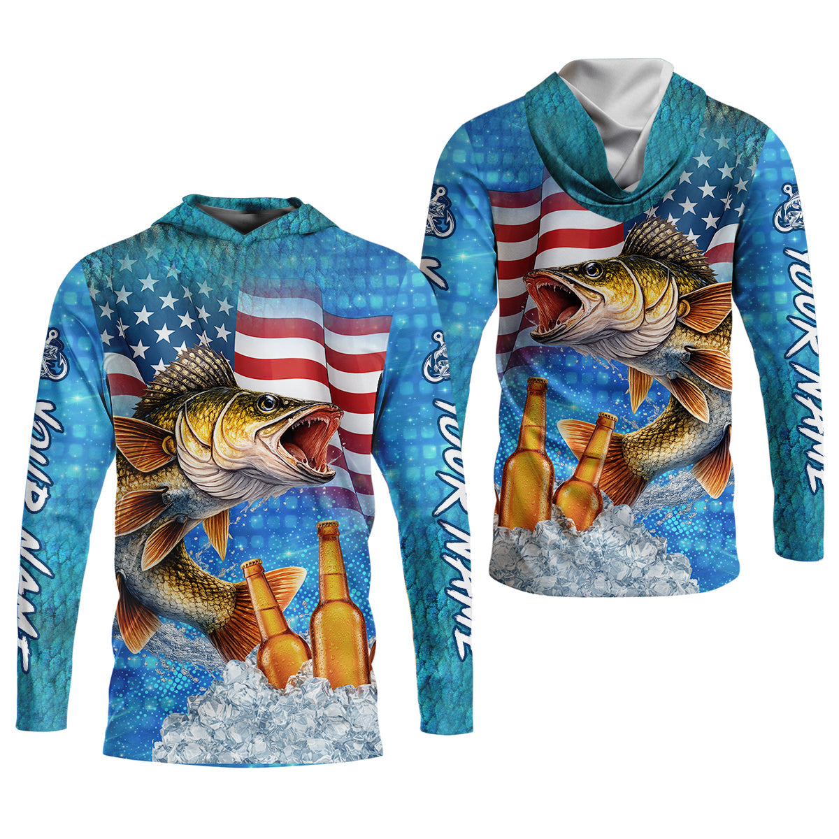 Fishing And Beer Patriotic Fishing Shirt, 250th Anniversary Fishing UPF Shirts, Gift For Fisherman, Fishing Shirts For Men