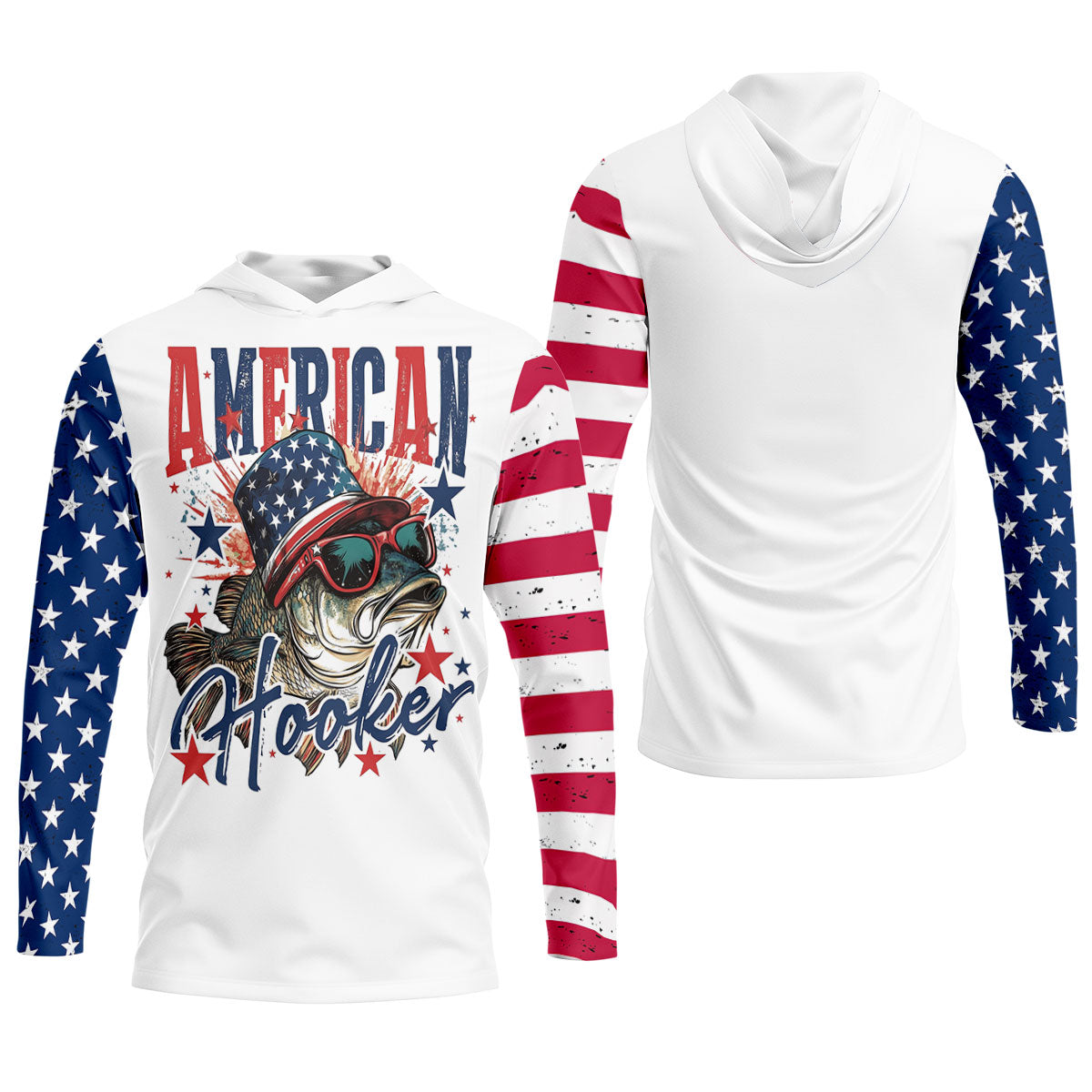 American Hooker Patriotic Fishing Shirt, Fishing UPF Shirts, 250th Anniversary Men's Fishing Shirt