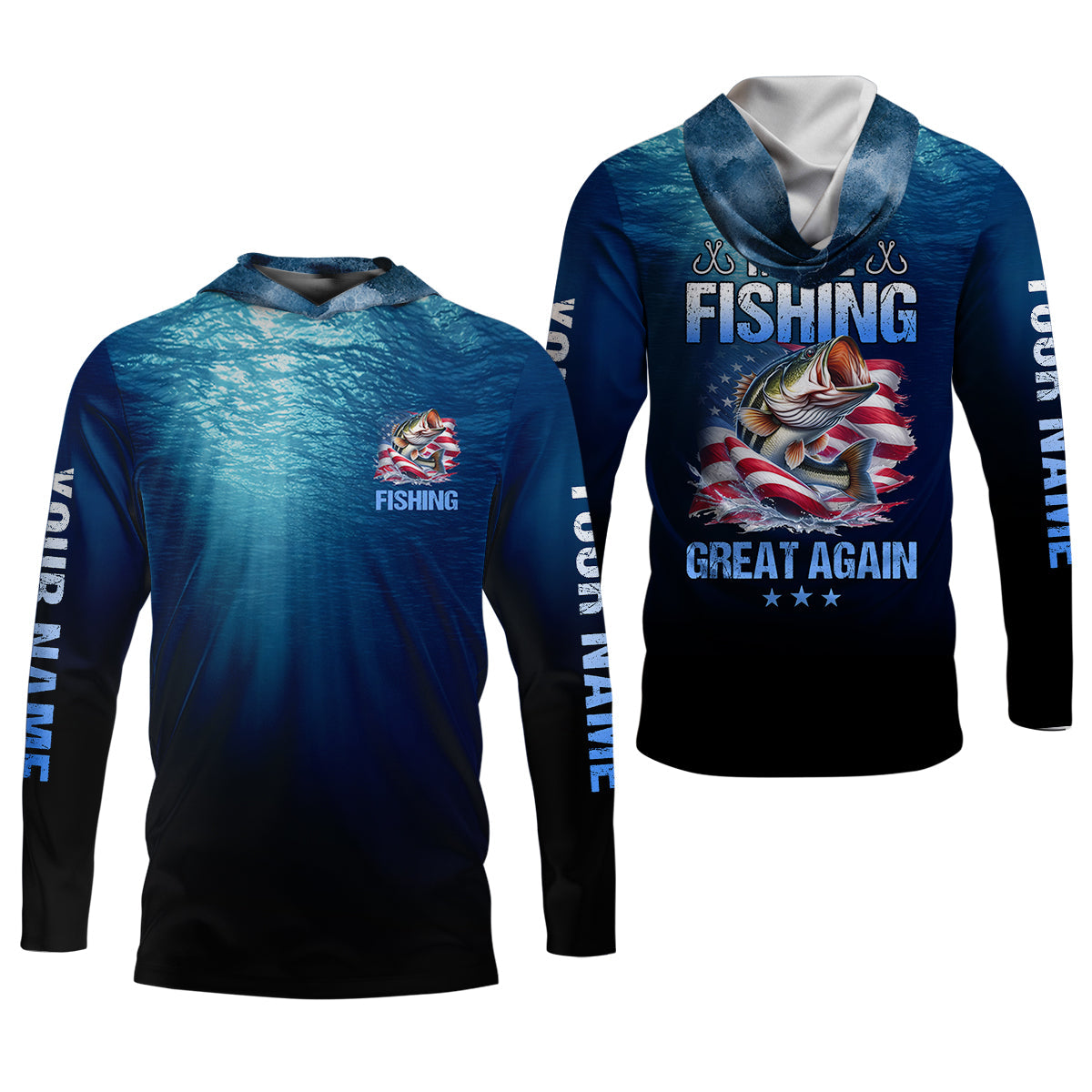 Make Fishing Great Again, Personalized Fishing Shirt, Fishing UPF Shirts, Funny Fisherman Gift