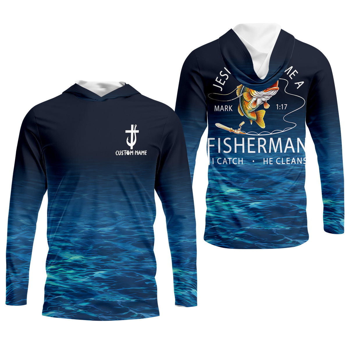 Made A Fisherman – Christian Fishing Shirt, Fishing UPF Shirts, Funny Fishing Shirt