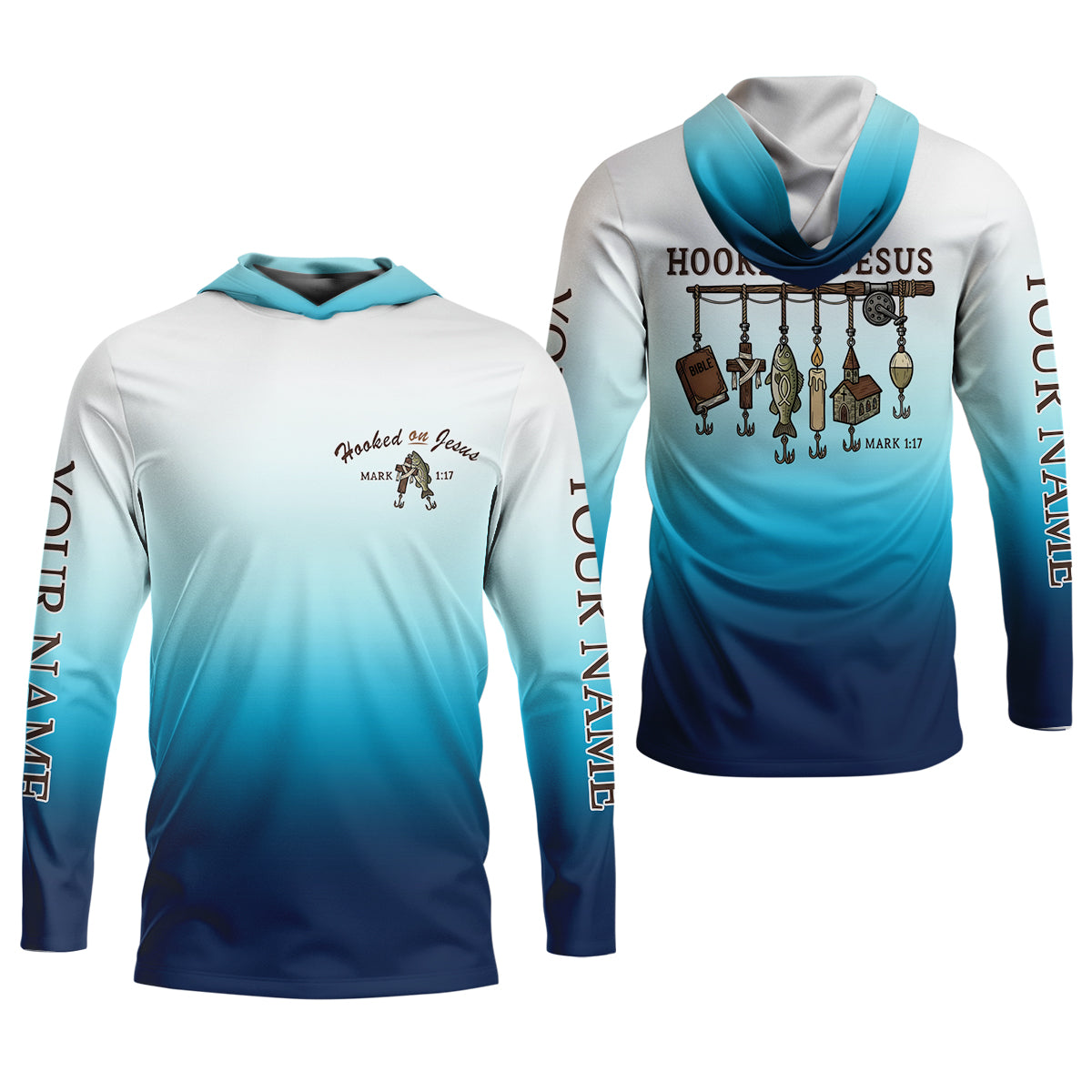 Personalized Fishing Shirt, Christian Fishing, Hooked On Jesus, Faith Fisherman Shirt, Fishing Gifts For Men