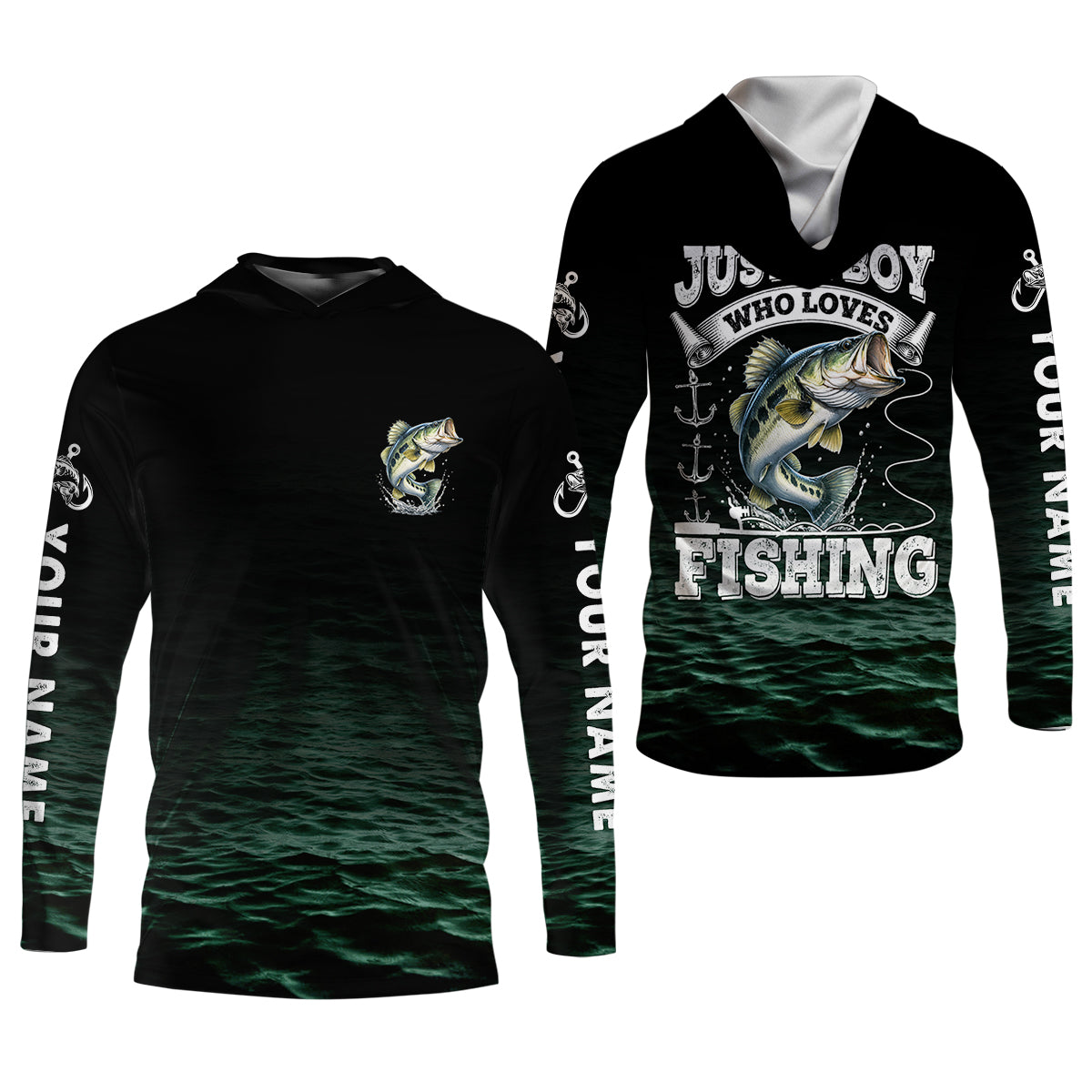 Just A Boy Who Loves Fishing Funny Fishing Shirt, Fishing UPF Shirts, Fishing Shirts For Men