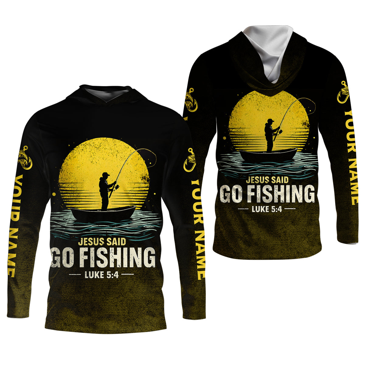 Jesus Said Go Fishing Bible Fishermen Christian Fishing UPF Shirts, Fishing Shirts For Men, Fisherman Gift