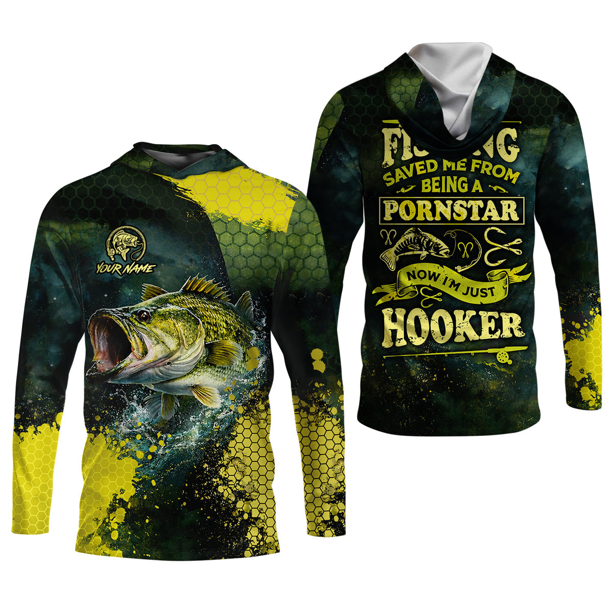 Fishing Saved Me From Being a Pornstar Bass Fishing UPF Shirt – Funny Fishing Shirt for Men