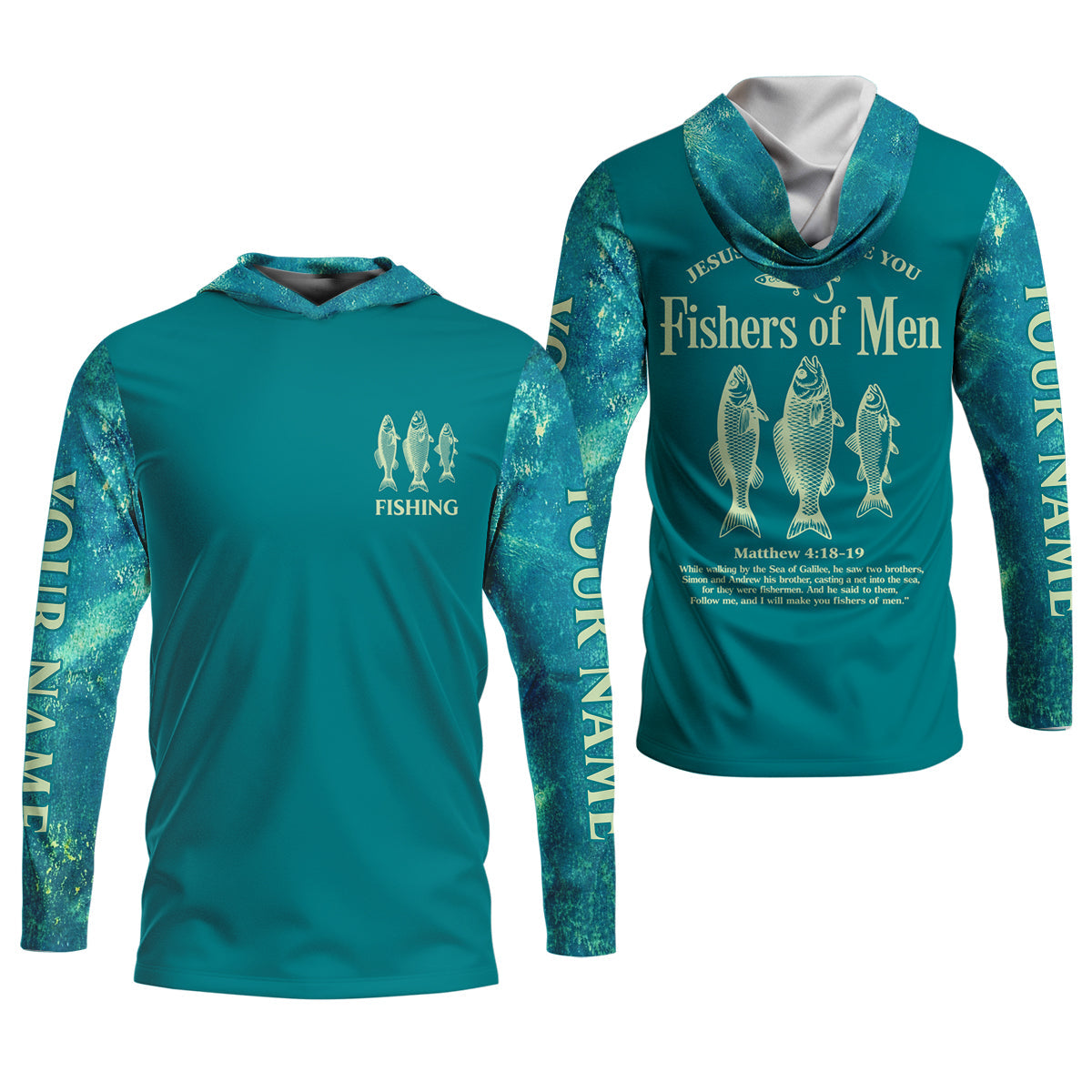 Jesus Will Make You Fishers Of Men Christian Fishing UPF Shirts, Funny Fishing Shirt, Women Fishing Shirt