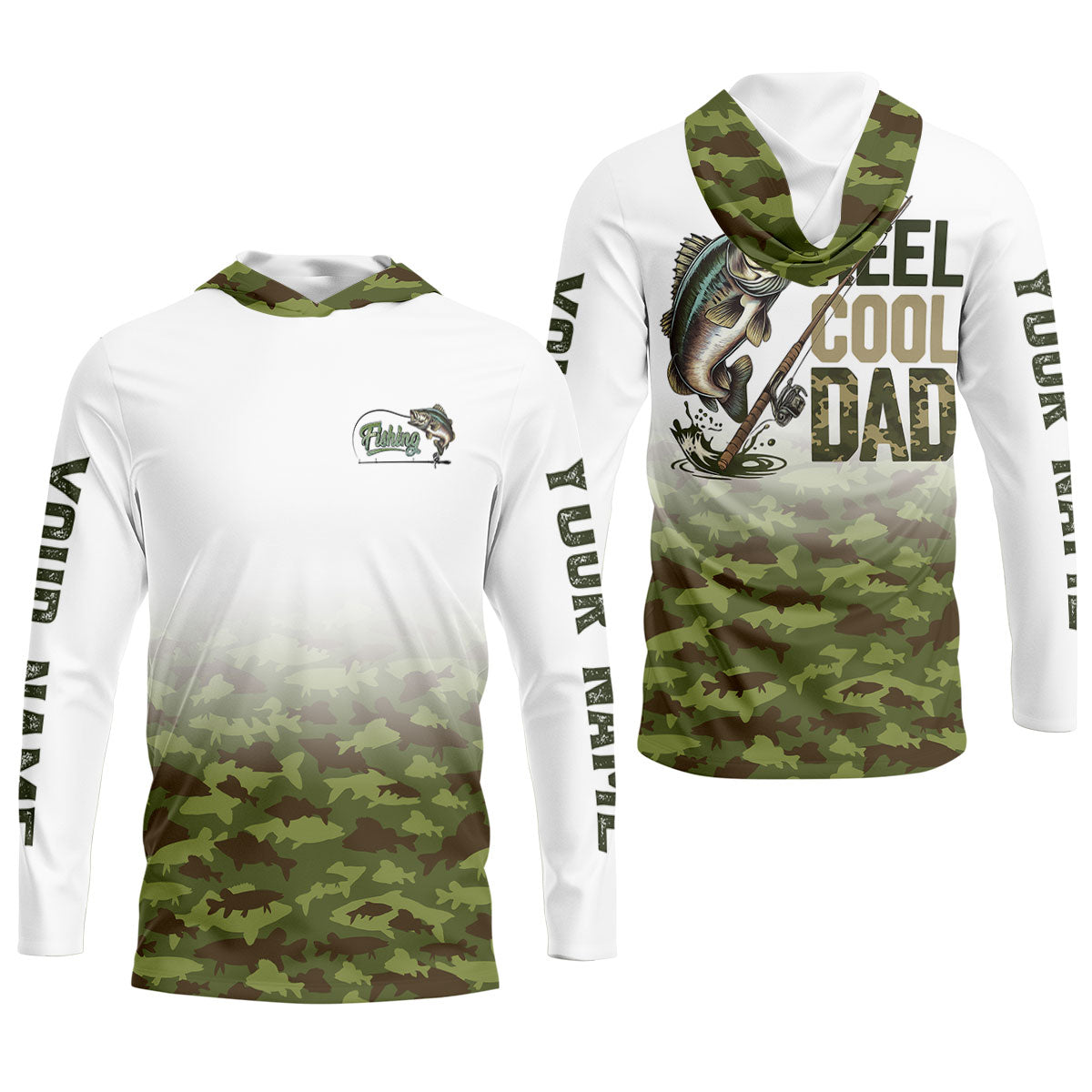 Reel Cool Dad Fishing SPF Shirt For Men, Custom Fishing Shirts, Fisherman Outfit, Mens Casual Shirts