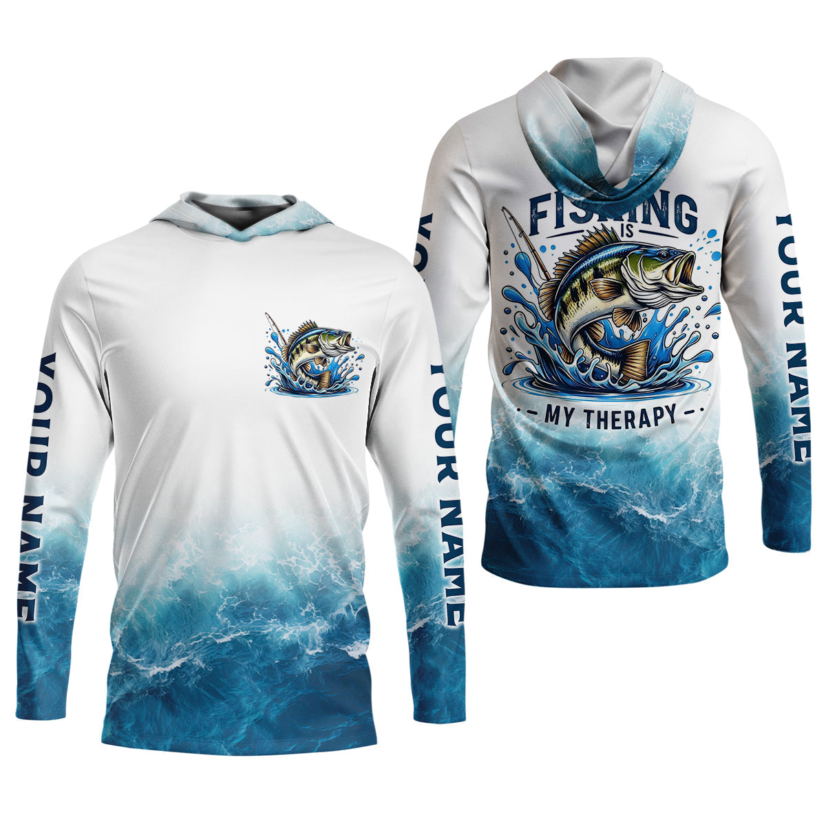 Fishing Is Therapy Funny Fishing Shirt, Long Sleeve Sun Shirt, Women SPF Shirt, Fishing Shirt Long Sleeve