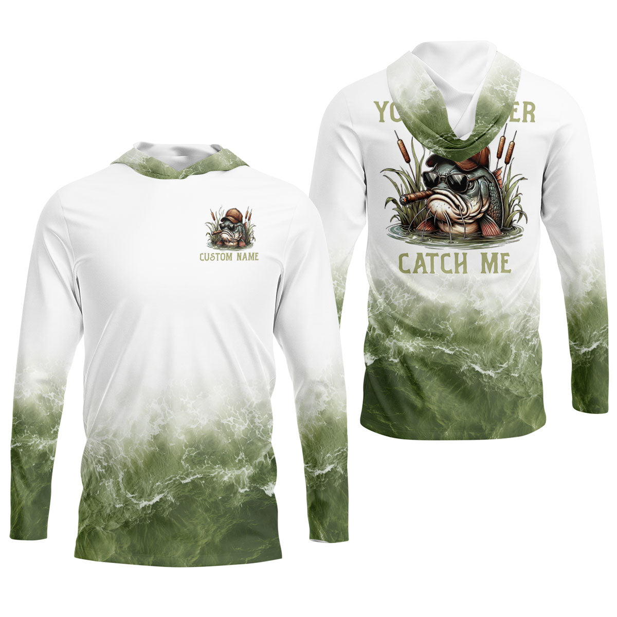 You’ll Never Catch Me, Fishing UPF Shirts, SPF Long Sleeve Shirts, Funny Fishing Shirt, Fishing Shirts For Men