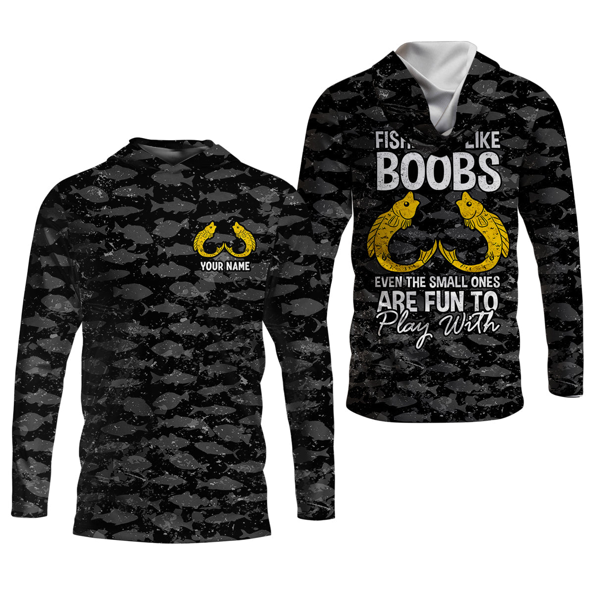 Fishing Is Like Boobs Even The Small Ones Are Fun To Play With Fishing UPF Shirts, Fishing Shirts For Men