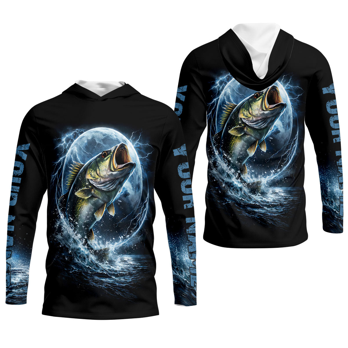 Night Bass Fishing UPF Shirts, Performance Fishing Shirts, Fishing Shirts For Men, Gift For Fisherman