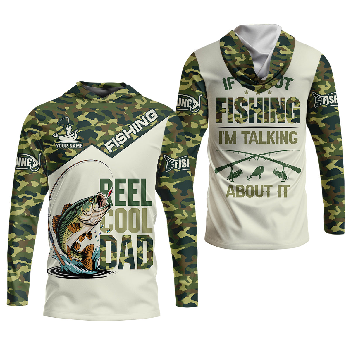 Reel Cool Dad UPF Fishing Shirt, Personalized Custom Name
