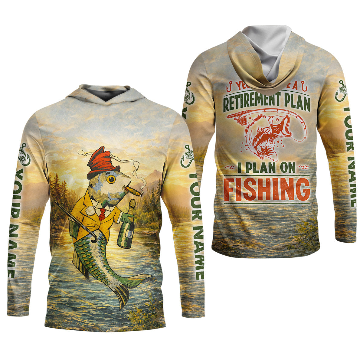 Yes I Do Have A Retirement Plan Fishing Shirt, Fishing UPF Shirts, Funny Fisherman Shirt
