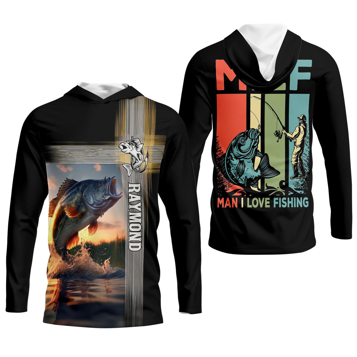 MILF Man I Love Fish Faith Cross Funny Fishing Shirt, Fishing UPF Shirts, Fishing Shirts For Men