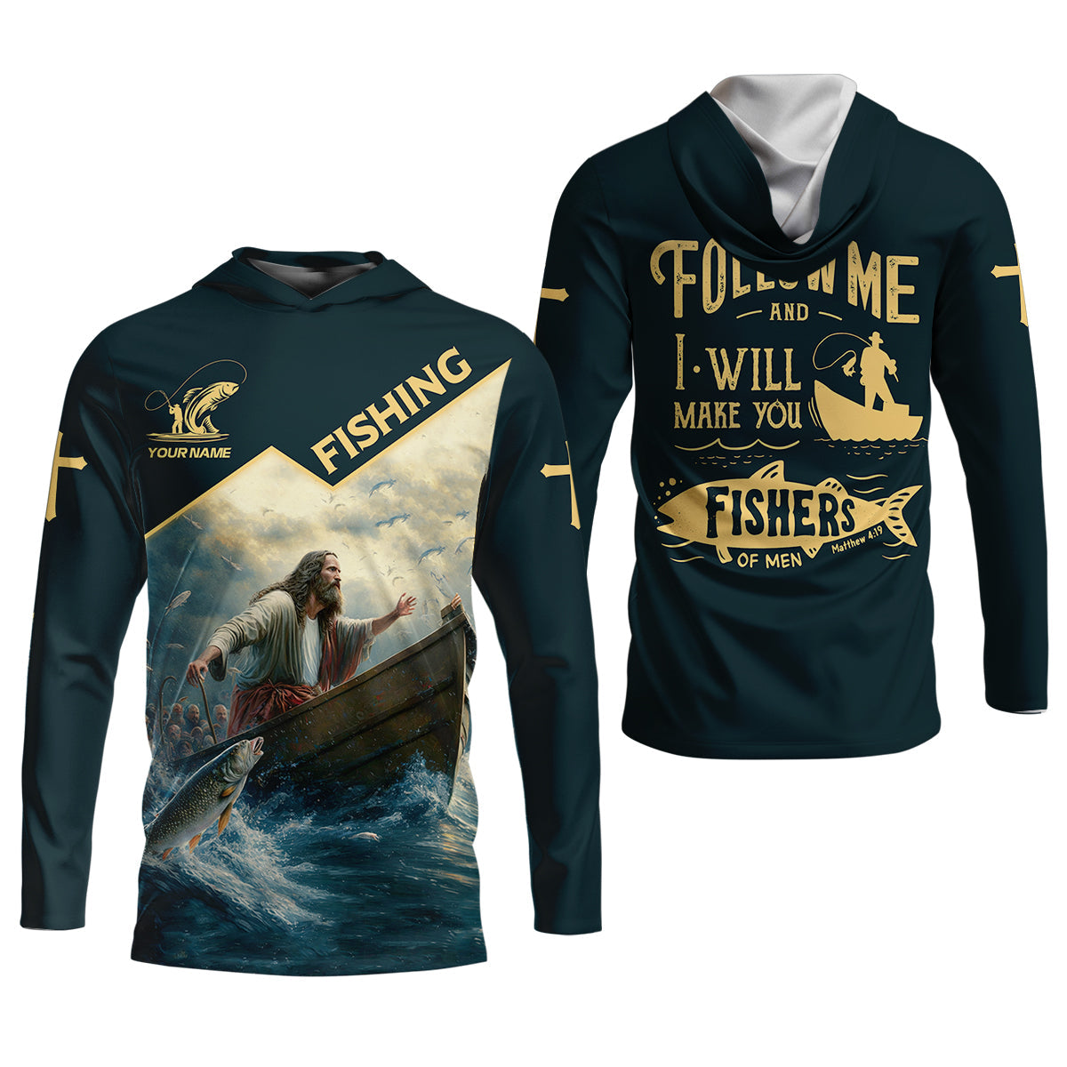 I Will Make You Fishers Of Men Christian Fishing Bible Fishing UPF Shirts, Women Fishing Shirt