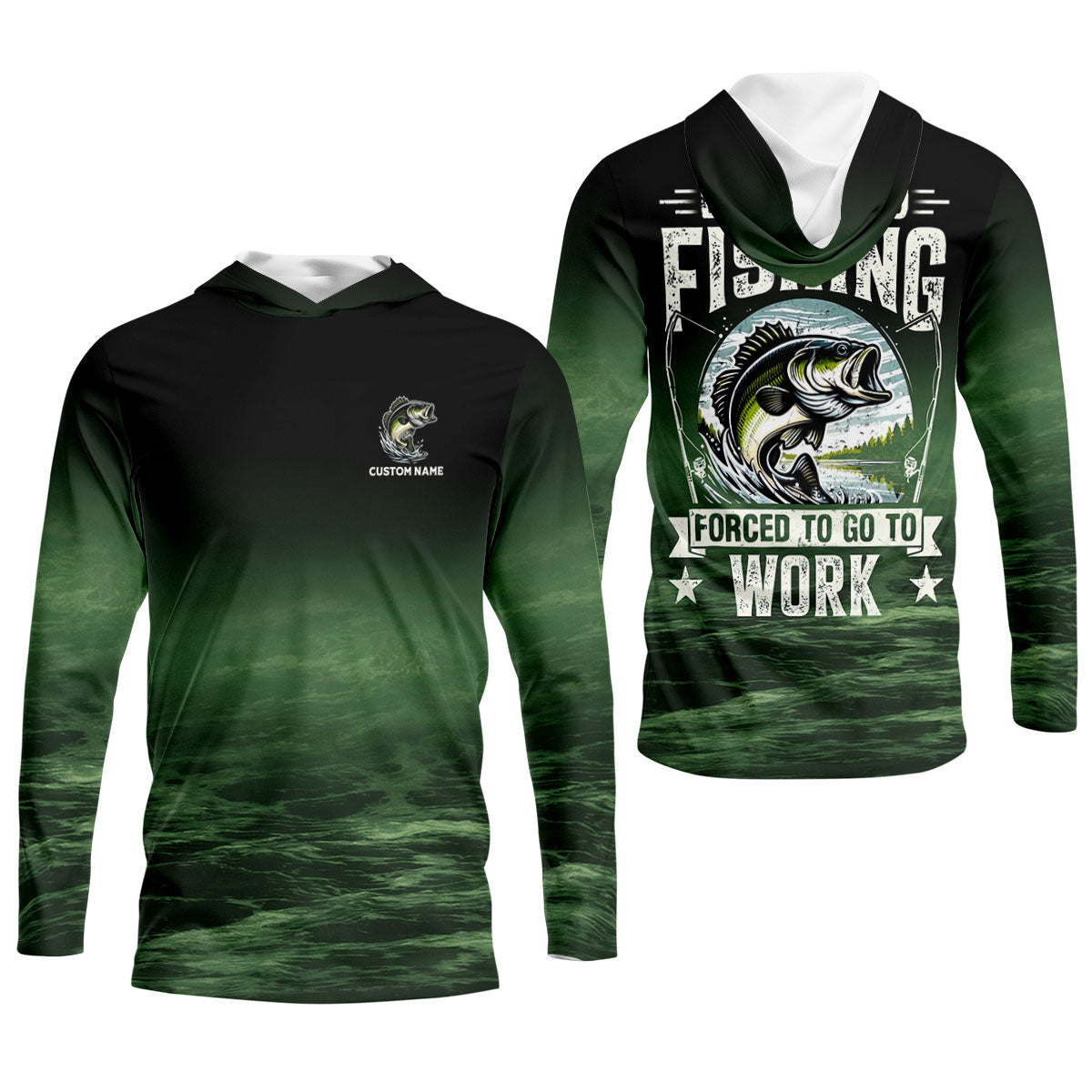 Custom Born To Go Fishing Long Sleeve Shirt, Funny Fisherman Gift for Men, Fishing UPF Shirts