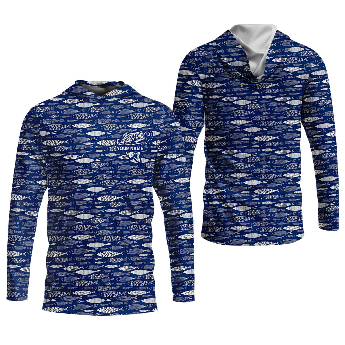 Personalized Baitfish Fishing Shirt With Custom Name, UPF Long Sleeve Shirts, Fishing Shirt, Fishing Shirts For Men