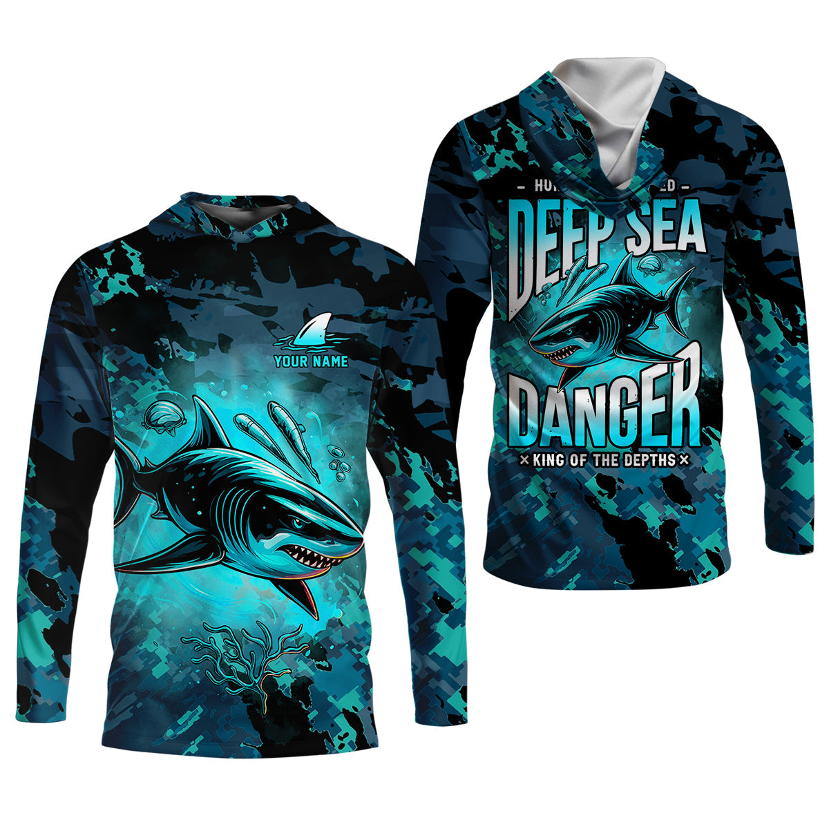Hunt or Be Hunted Deep Sea Danger Performance Fishing Shirts, Fishing Shirt For Women, Long Sleeves SPF Shirt