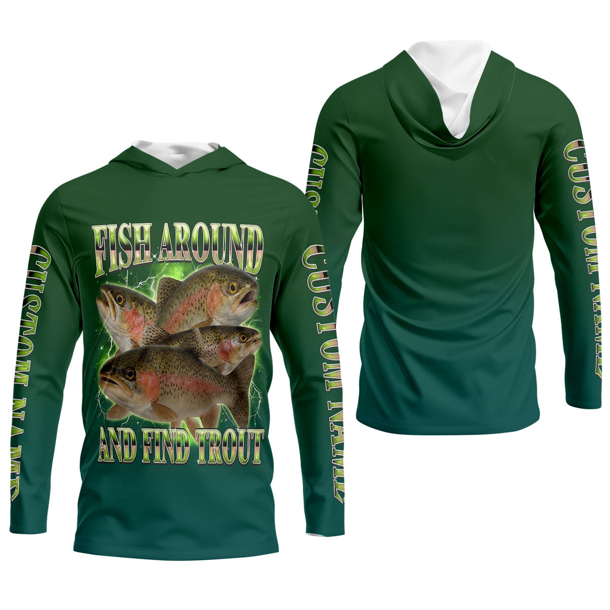 Fish Around And Find Trout Fishing UPF Shirts, Funny Fishing Shirt, Fishing Shirts For Men