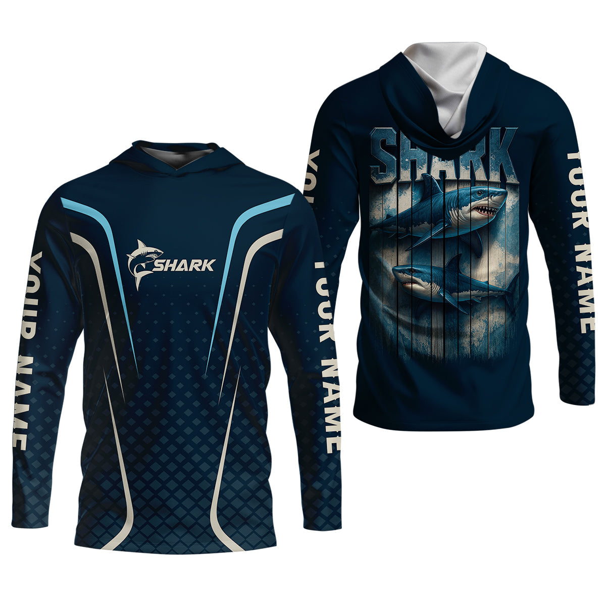 Shark Performance Fishing Shirts, Custom Fishing Shirts, SPF Long Sleeve Shirts Womens
