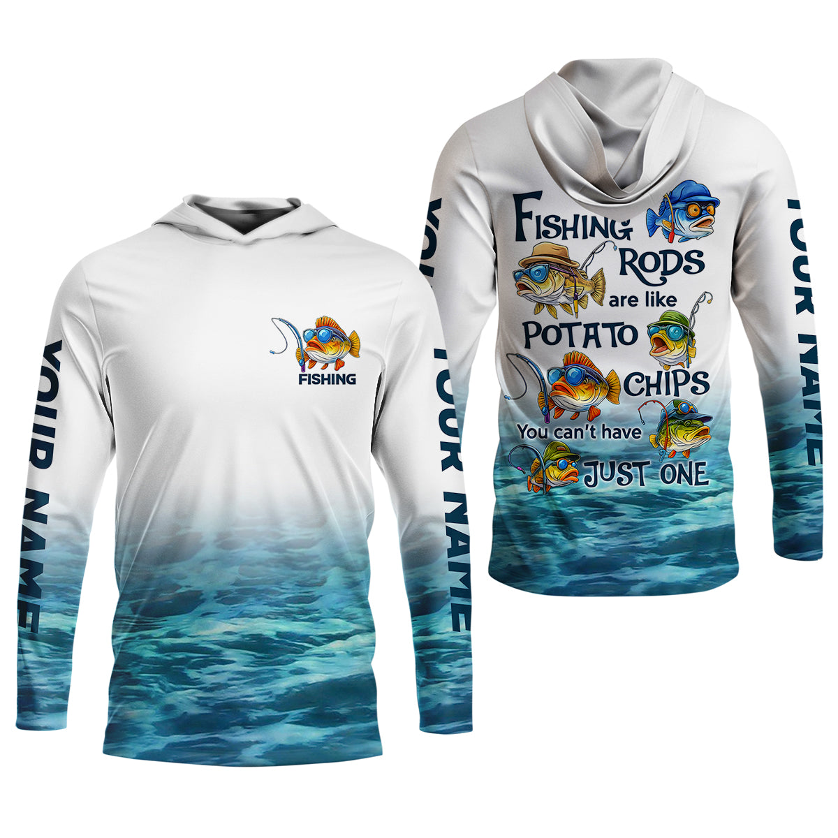 Fishing Rods Are Like Potato Chips White Fishing Shirt, Funny Fishing Shirt, SPF Shirt For Men, Gift For Fisherman