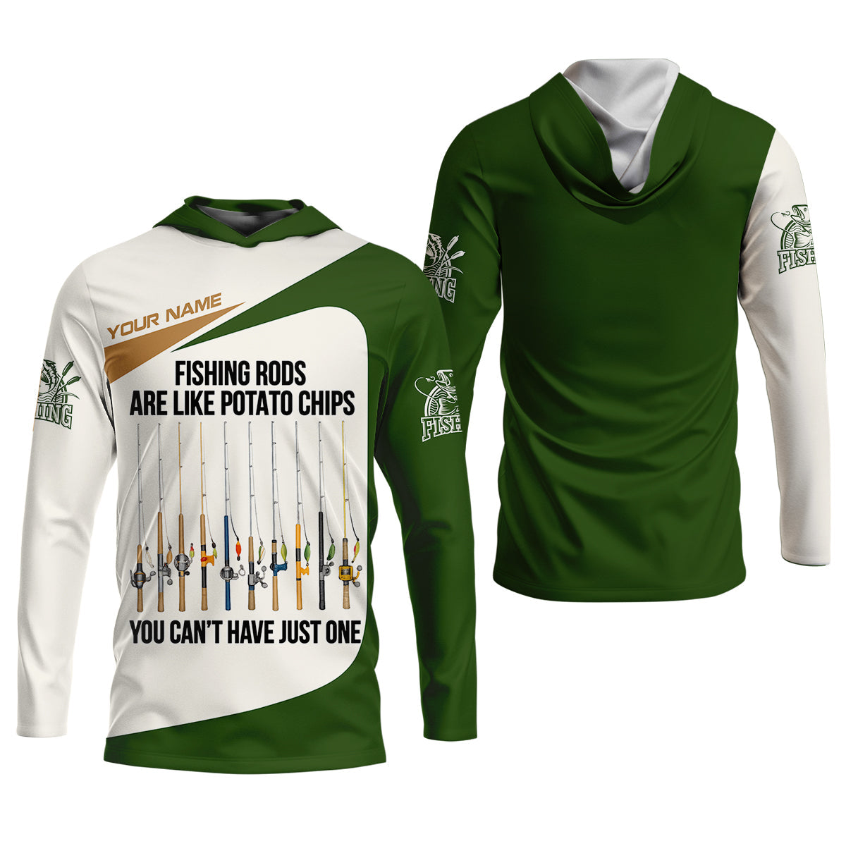 Fishing Rods Are Like Potato Chips Shirt, Personalized Funny Fishing Long Sleeve For Men