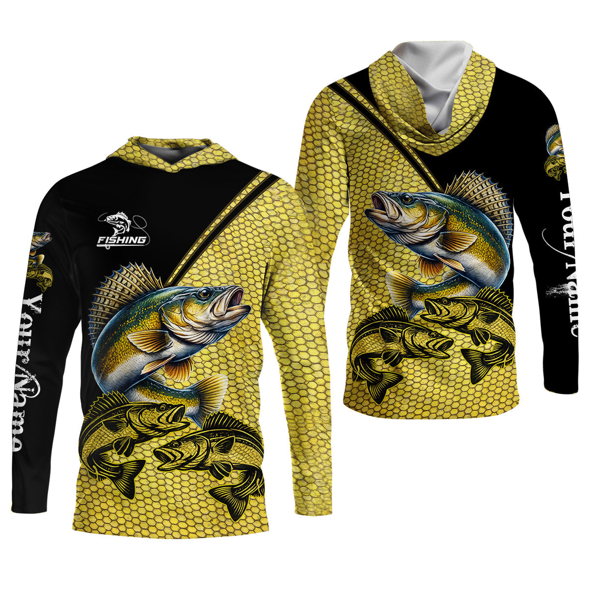 Personalized Walleye Fishing UPF Shirt, Fishing Long Sleeve Shirt, Fishing Shirt For Men