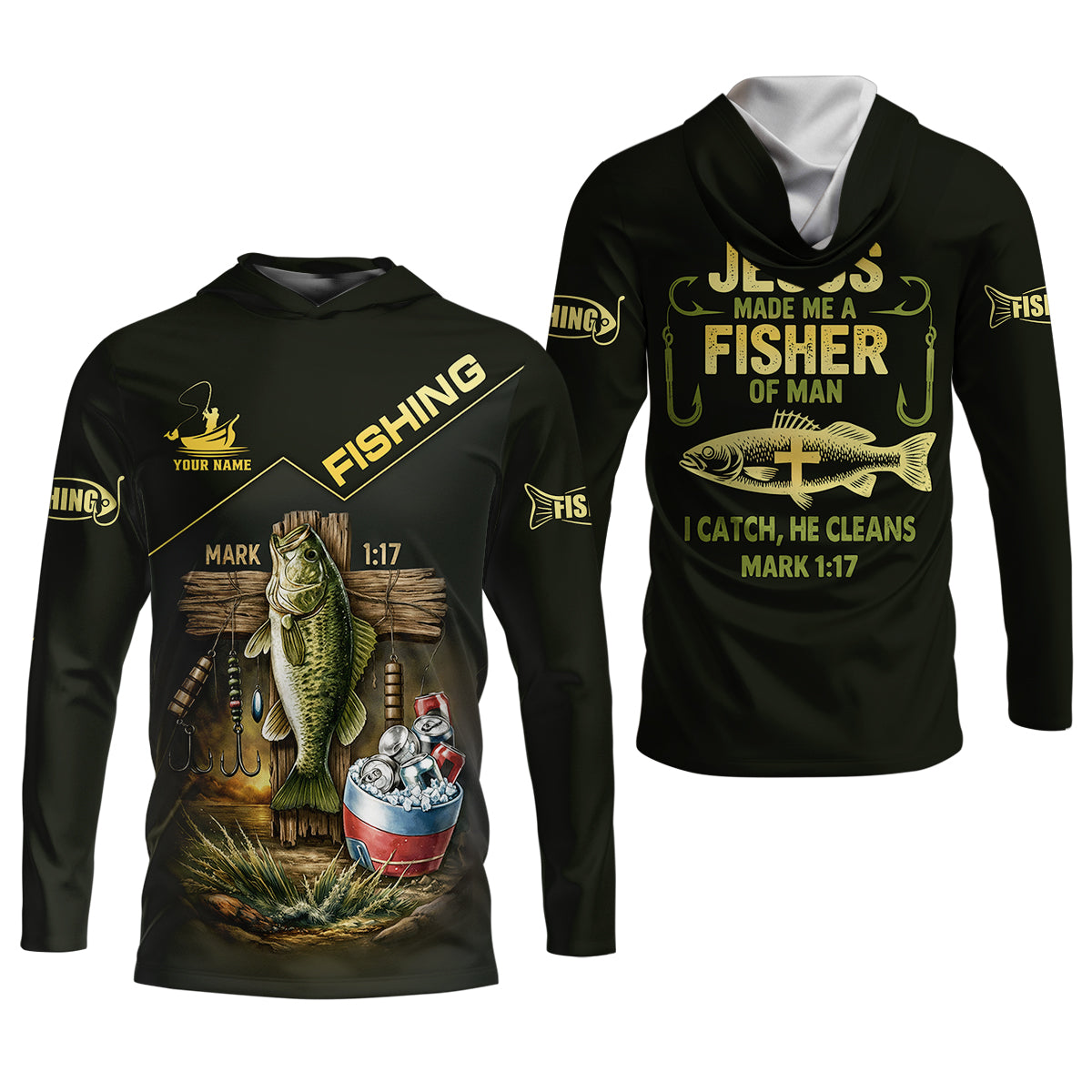 Jesus Made Me A Fisher Of Man Personalized Fishing Shirt For Women, Long Sleeve Fishing Shirt, Gift For Her