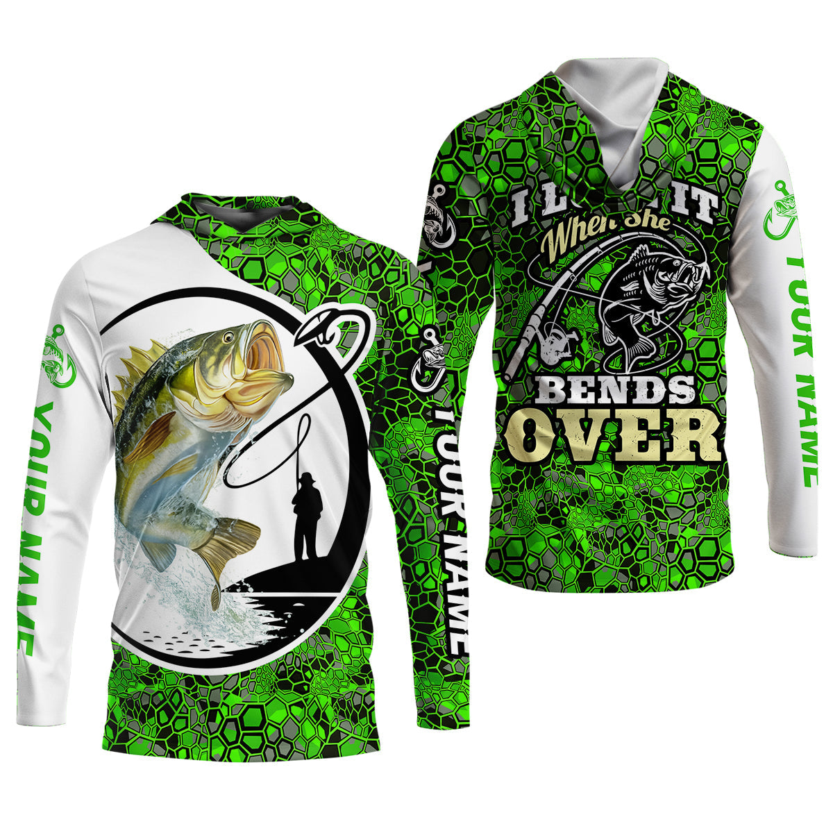 Personalized I Love It When She Bends Over UPF Fishing Shirt, Custom Name
