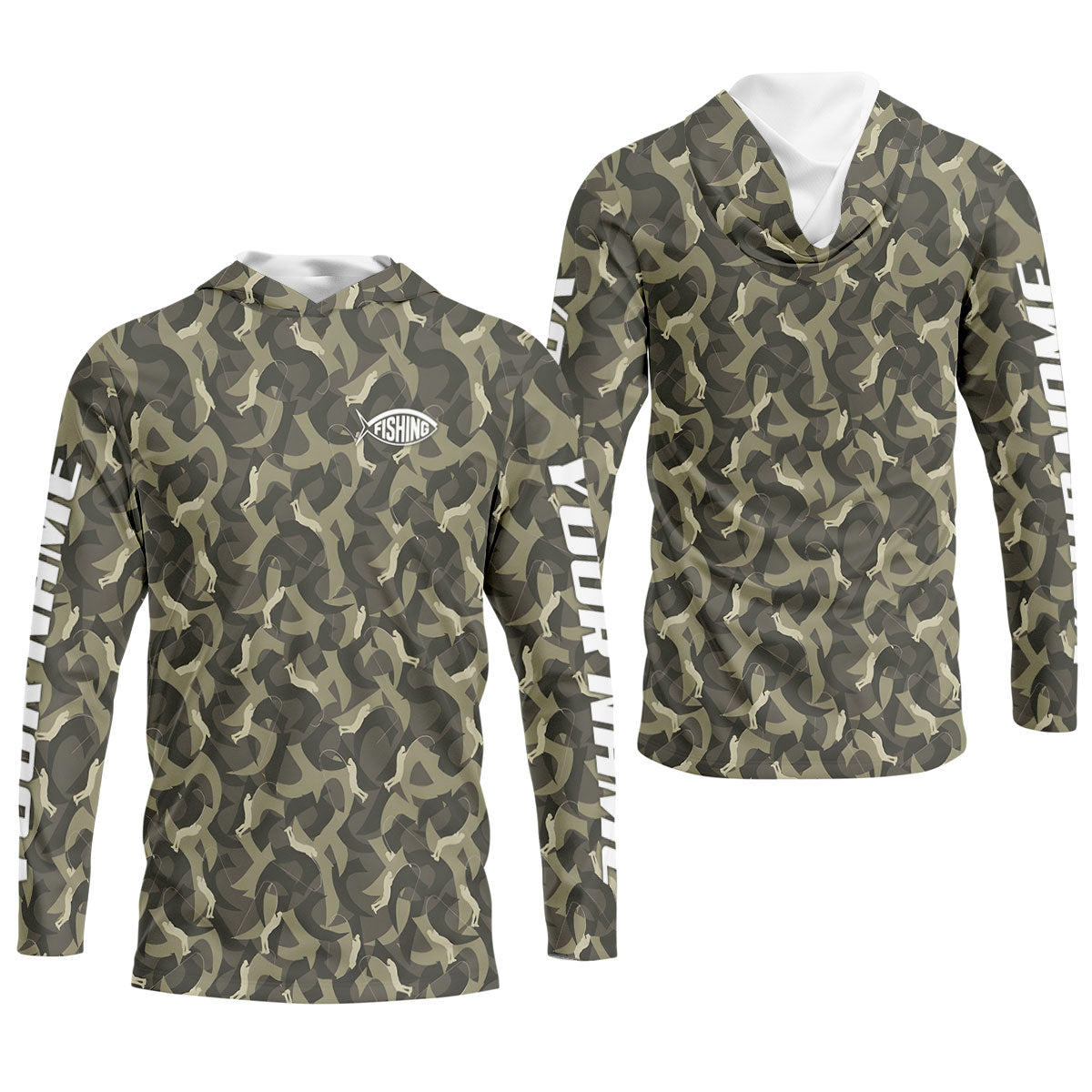 Camo Fishing Shirt for Men, Long Sleeve UPF Performance Fishing Shirt, Outdoor Angler Shirt
