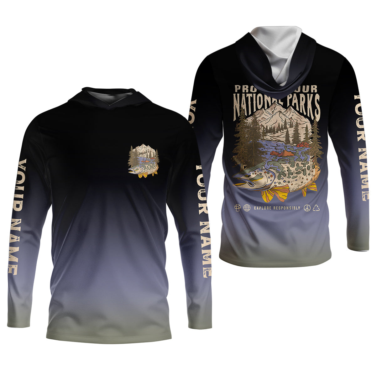 Protect Our National Parks Fishing UPF Shirts, Custom Fishing Shirt, Fishing Gift for Men, Men's Fishing Shirt