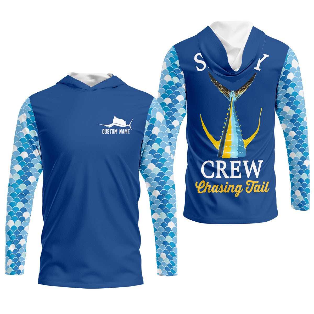 Salty Crew Chasing Tail Dark Blue Fishing UPF Shirts, Funny Fishing Shirt, Fishing Shirt For Women