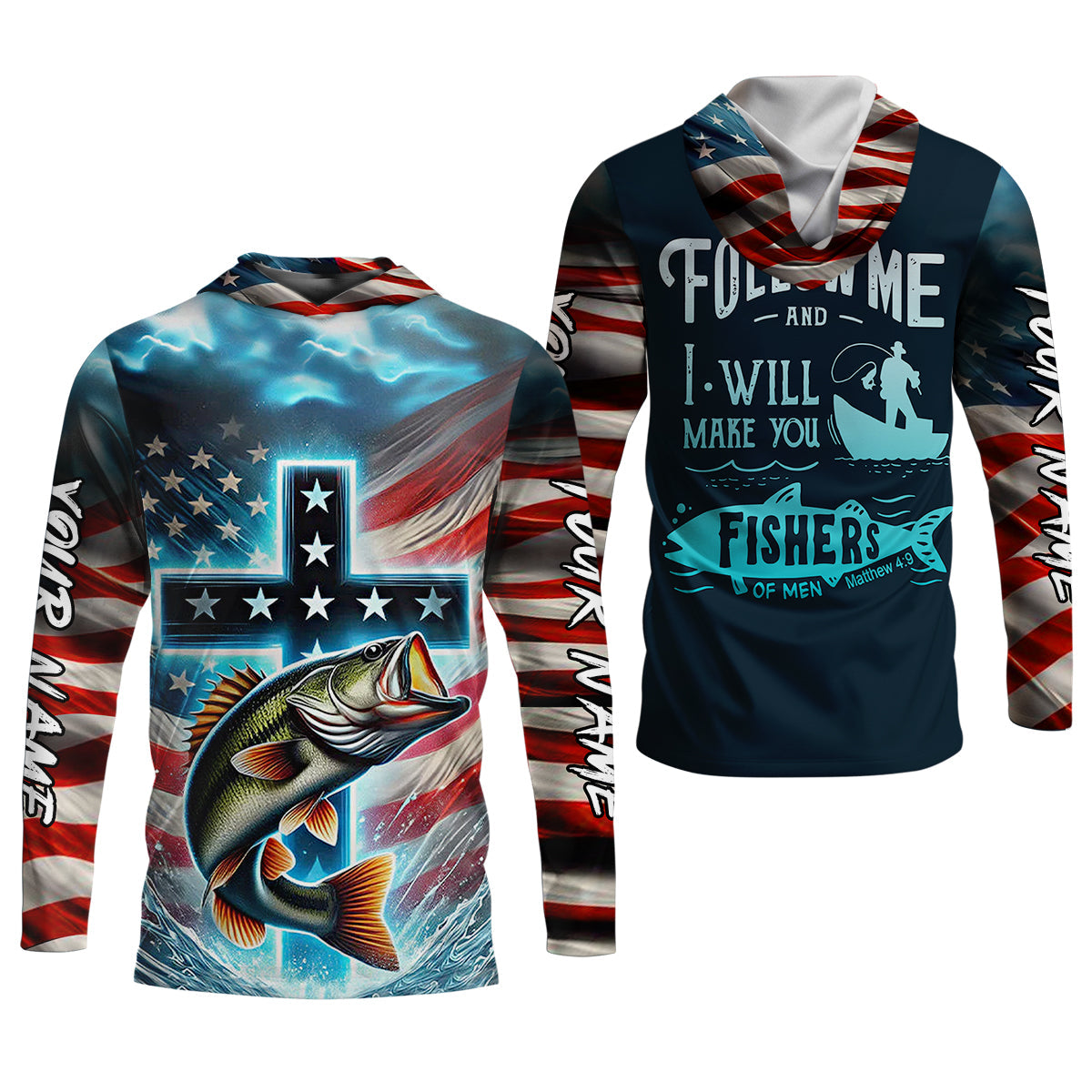 I Will Make You Fishers Of Men Christian Patriotic Fishing Shirt, Fishing UPF Shirts, Fishing Shirt For Women