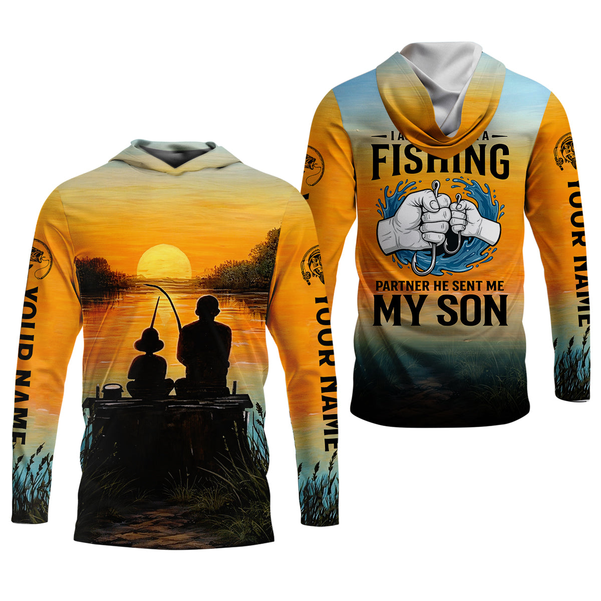 I Asked God For A Fishing Partner Father Son Fishing UPF Shirts, Dad Fishing Gift, Fishing Shirts For Men