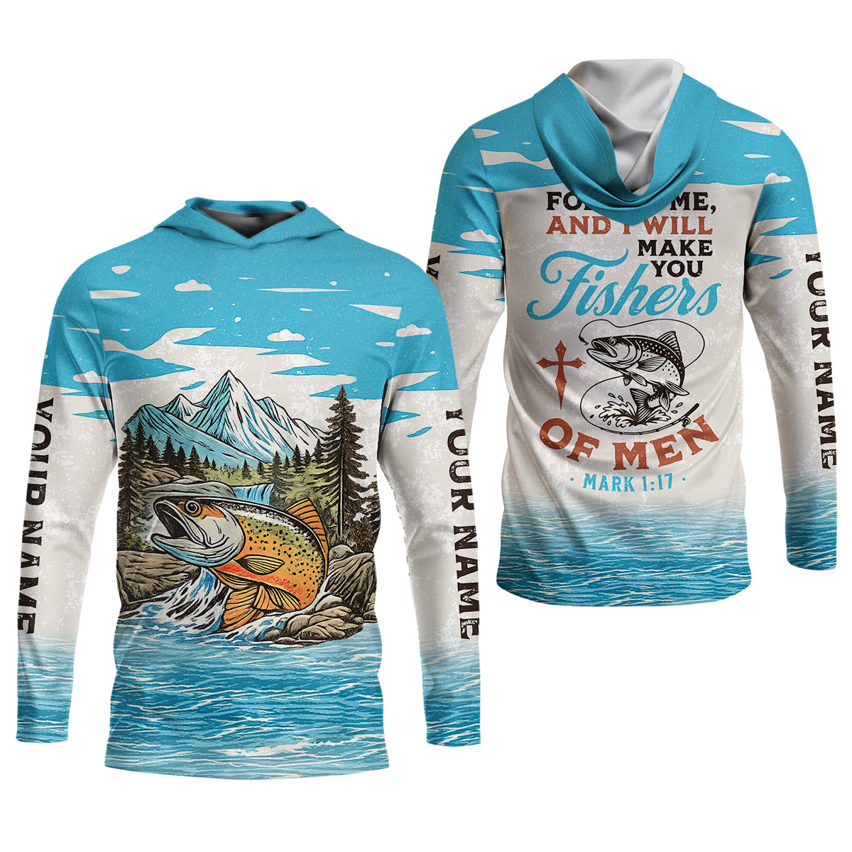 Follow Me And I Will Make You Fishers, Custom Name Fishing Shirt, Fishing UPF Shirts, Funny Fishing Shirt