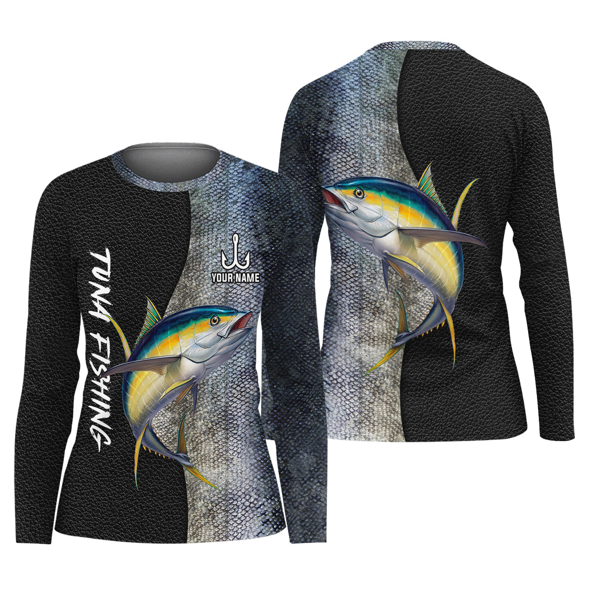 Tuna Fishing Saltwater Custom Name UPF Shirts, Tournament Fishing Shirts, Women Fishing Shirt