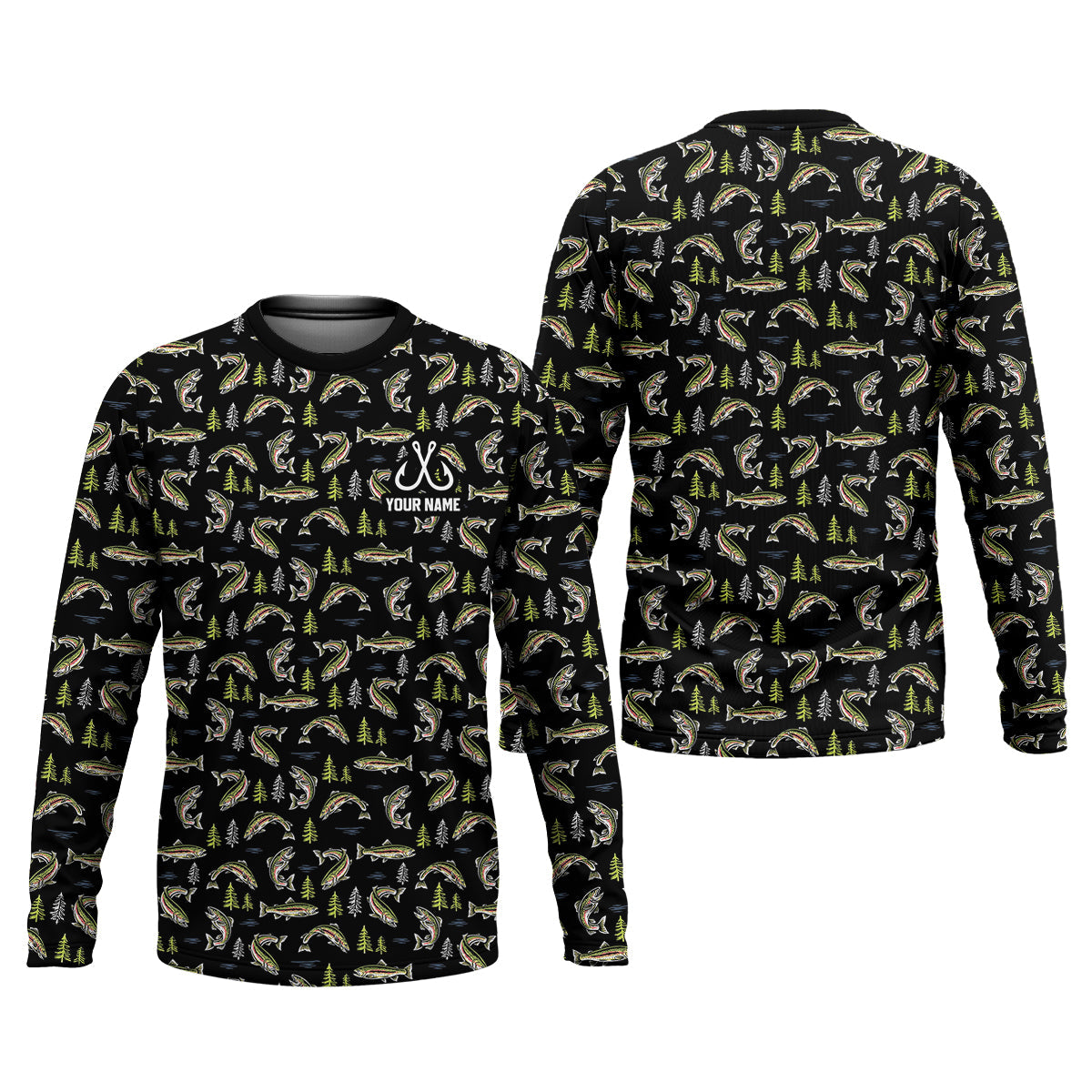 Rainbow Trout Pattern Fishing UPF Shirts, Funny Fishing Shirt, Gift For Fisherman, Fishing Shirts For Men