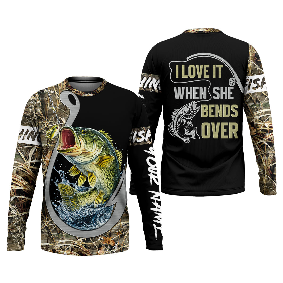 Love It When The Line Bends, Fishing UPF Shirts, Funny Fishing Shirt